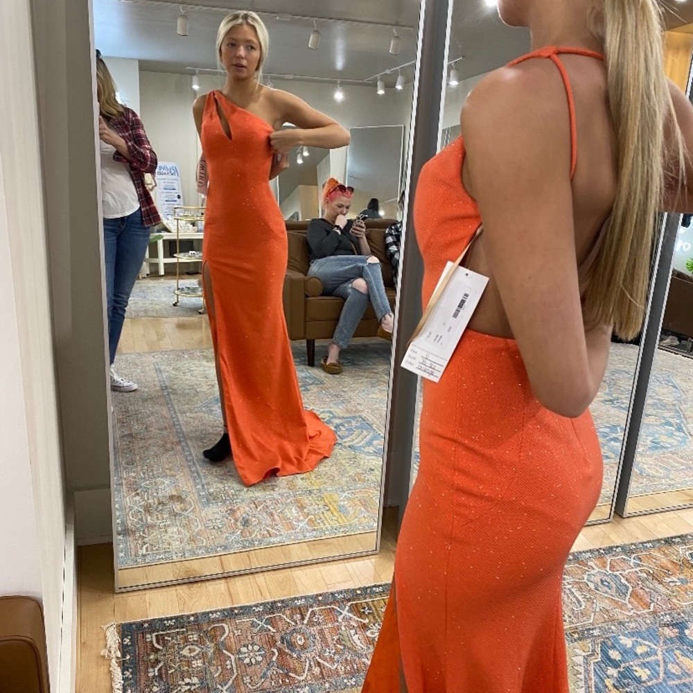 Twirl prom dress orange sparkly!